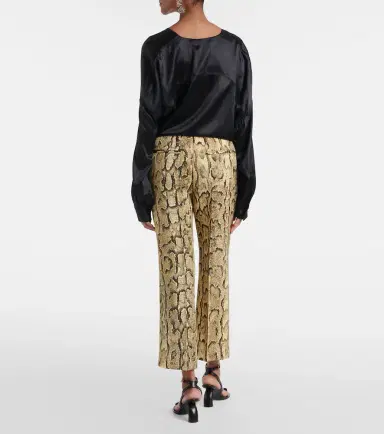 Dries Van Noten Snake-print mid-rise flared jacquard pants | Thumbnail 4 Dries Van Noten Snake-print mid-rise flared jacquard pants | Thumbnail 4