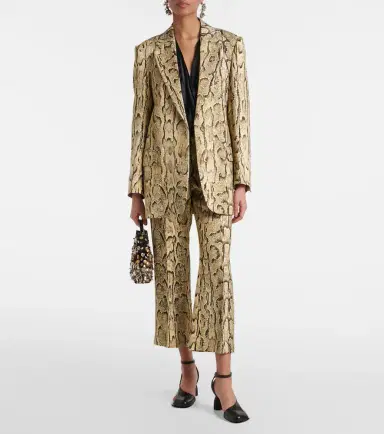 Dries Van Noten Snake-print mid-rise flared jacquard pants | Thumbnail 6 Dries Van Noten Snake-print mid-rise flared jacquard pants | Thumbnail 6