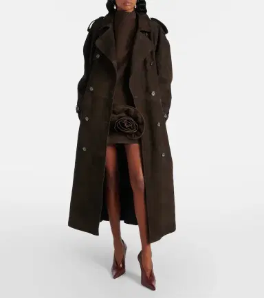 Magda Butrym Double-breasted suede trench coat | Thumbnail 2 Magda Butrym Double-breasted suede trench coat | Thumbnail 2