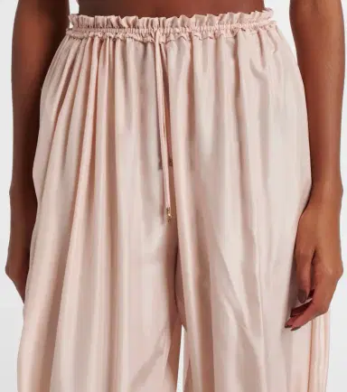 Chloé Chloé Lace-trimmed silk pongé cropped pants | Thumbnail 2 Chloé Chloé Lace-trimmed silk pongé cropped pants | Thumbnail 2
