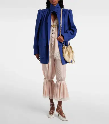 Chloé Chloé Lace-trimmed silk pongé cropped pants | Thumbnail 3 Chloé Chloé Lace-trimmed silk pongé cropped pants | Thumbnail 3
