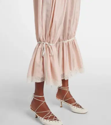Chloé Chloé Lace-trimmed silk pongé cropped pants | Thumbnail 5 Chloé Chloé Lace-trimmed silk pongé cropped pants | Thumbnail 5