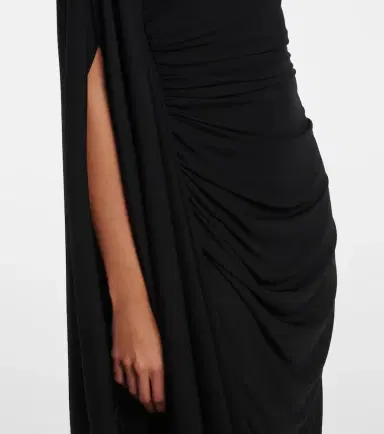 Bottega Veneta Embellished draped jersey midi dress | Thumbnail 3 Bottega Veneta Embellished draped jersey midi dress | Thumbnail 3