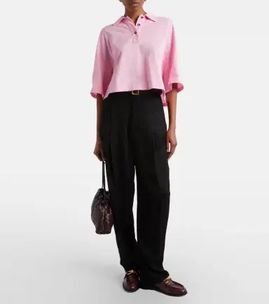 Bottega Veneta Cropped cotton polo shirt | Thumbnail 2 Bottega Veneta Cropped cotton polo shirt | Thumbnail 2