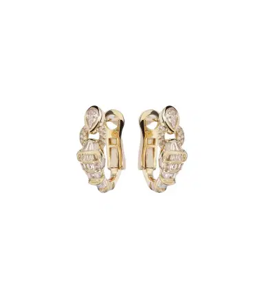 SHAY JEWELRY Serpentine 18kt gold huggie earrings with diamonds | Thumbnail 1 SHAY JEWELRY Serpentine 18kt gold huggie earrings with diamonds | Thumbnail 1