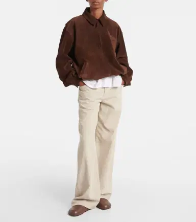 The Row Roana suede bomber jacket | Thumbnail 2 The Row Roana suede bomber jacket | Thumbnail 2