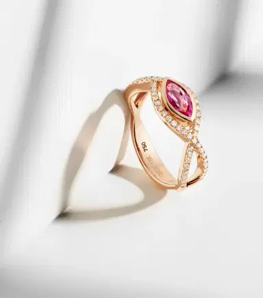 Shay Jewelry 18kt rose gold ring with sapphire and diamonds | Thumbnail 5 Shay Jewelry 18kt rose gold ring with sapphire and diamonds | Thumbnail 5