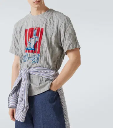 Bottega Veneta Printed cotton-blend jersey T-shirt | Thumbnail 2 Bottega Veneta Printed cotton-blend jersey T-shirt | Thumbnail 2