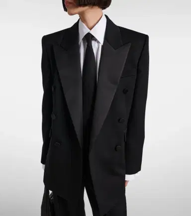 Saint Laurent Satin-trimmed wool tuxedo jacket | Thumbnail 7 Saint Laurent Satin-trimmed wool tuxedo jacket | Thumbnail 7