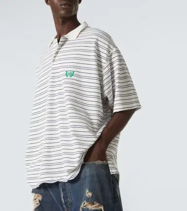 Balenciaga BB Laurel striped cotton piqué polo shirt | Thumbnail 2 Balenciaga BB Laurel striped cotton piqué polo shirt | Thumbnail 2
