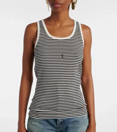 Saint Laurent Cassandre cotton jersey tank top | Thumbnail 3 Saint Laurent Cassandre cotton jersey tank top | Thumbnail 3