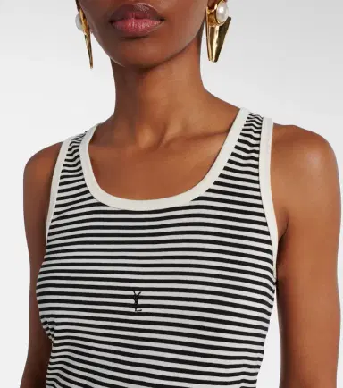 Saint Laurent Cassandre cotton jersey tank top | Thumbnail 5 Saint Laurent Cassandre cotton jersey tank top | Thumbnail 5