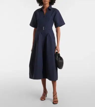 Simkhai Deanna belted faille midi dress | Thumbnail 5 Simkhai Deanna belted faille midi dress | Thumbnail 5