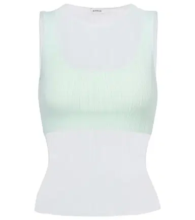 Simkhai Oakley Plisse semi-sheer tank top | Thumbnail 1 Simkhai Oakley Plisse semi-sheer tank top | Thumbnail 1