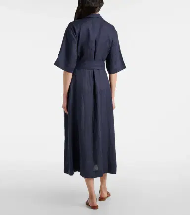 Asceno Larnaca linen midi dress | Thumbnail 3 Asceno Larnaca linen midi dress | Thumbnail 3