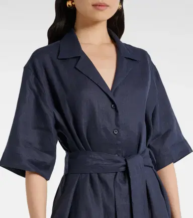 Asceno Larnaca linen midi dress | Thumbnail 4 Asceno Larnaca linen midi dress | Thumbnail 4