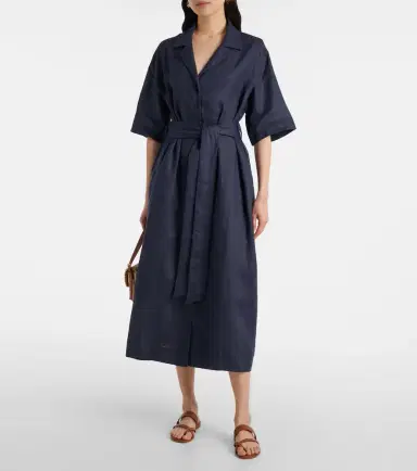 Asceno Larnaca linen midi dress | Thumbnail 5 Asceno Larnaca linen midi dress | Thumbnail 5