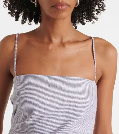 Vince Cotton and linen midi dress | Thumbnail 2 Vince Cotton and linen midi dress | Thumbnail 2