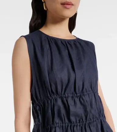 Asceno Como gathered linen minidress | Thumbnail 2 Asceno Como gathered linen minidress | Thumbnail 2