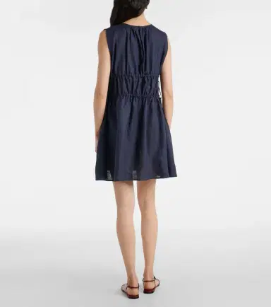 Asceno Como gathered linen minidress | Thumbnail 3 Asceno Como gathered linen minidress | Thumbnail 3