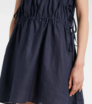 Asceno Como gathered linen minidress | Thumbnail 5 Asceno Como gathered linen minidress | Thumbnail 5