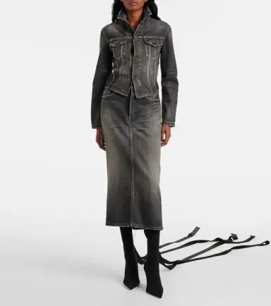 Balenciaga Lace-up denim jacket | Thumbnail 4 Balenciaga Lace-up denim jacket | Thumbnail 4