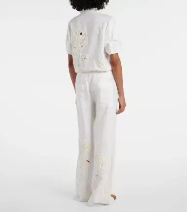 Dorothee Schumacher Embroidered Beauty linen wide-leg pants | Thumbnail 2 Dorothee Schumacher Embroidered Beauty linen wide-leg pants | Thumbnail 2