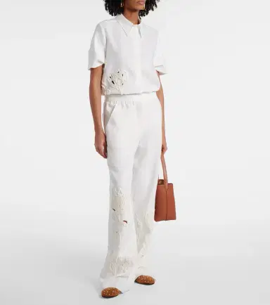Dorothee Schumacher Embroidered Beauty linen wide-leg pants | Thumbnail 4 Dorothee Schumacher Embroidered Beauty linen wide-leg pants | Thumbnail 4