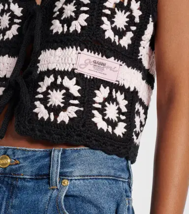 Ganni Cotton crochet vest | Thumbnail 2 Ganni Cotton crochet vest | Thumbnail 2