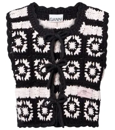 Ganni Cotton crochet vest | Thumbnail 1 Ganni Cotton crochet vest | Thumbnail 1