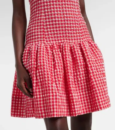 Ganni Seersucker ruffled minidress | Thumbnail 2 Ganni Seersucker ruffled minidress | Thumbnail 2
