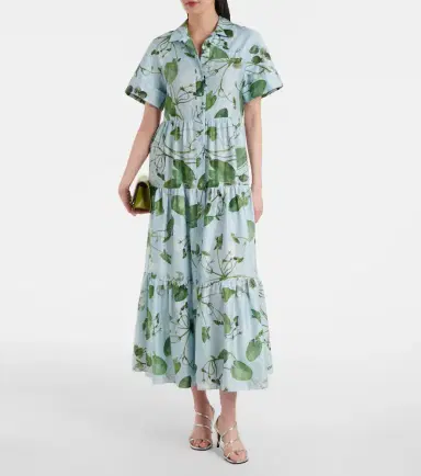 Erdem Tiered floral cotton midi dress | Thumbnail 2 Erdem Tiered floral cotton midi dress | Thumbnail 2