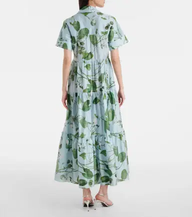 Erdem Tiered floral cotton midi dress | Thumbnail 3 Erdem Tiered floral cotton midi dress | Thumbnail 3