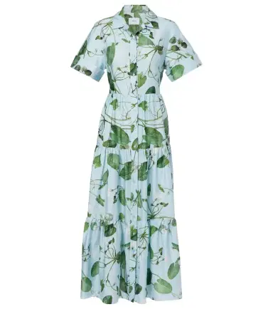 Erdem Tiered floral cotton midi dress | Thumbnail 1 Erdem Tiered floral cotton midi dress | Thumbnail 1