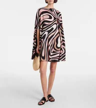 Pucci Marmo caped crêpe de chine minidress | Thumbnail 2 Pucci Marmo caped crêpe de chine minidress | Thumbnail 2