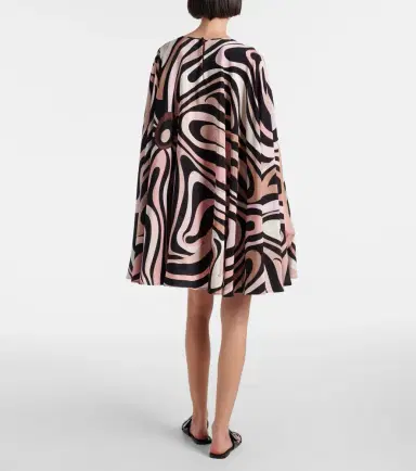 Pucci Marmo caped crêpe de chine minidress | Thumbnail 3 Pucci Marmo caped crêpe de chine minidress | Thumbnail 3