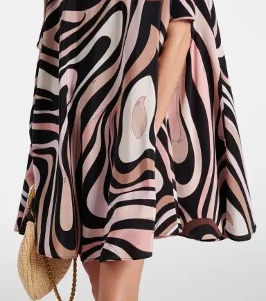 Pucci Marmo caped crêpe de chine minidress | Thumbnail 4 Pucci Marmo caped crêpe de chine minidress | Thumbnail 4