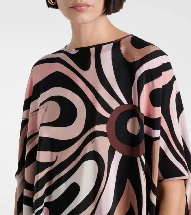 Pucci Marmo caped crêpe de chine minidress | Thumbnail 5 Pucci Marmo caped crêpe de chine minidress | Thumbnail 5