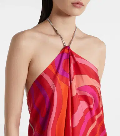 Pucci Marmo embellished halterneck silk midi dress | Thumbnail 2 Pucci Marmo embellished halterneck silk midi dress | Thumbnail 2