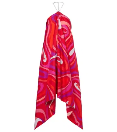 Pucci Marmo embellished halterneck silk midi dress | Thumbnail 1 Pucci Marmo embellished halterneck silk midi dress | Thumbnail 1
