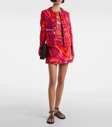 Pucci Marmo embellished cotton terry miniskirt | Thumbnail 2 Pucci Marmo embellished cotton terry miniskirt | Thumbnail 2