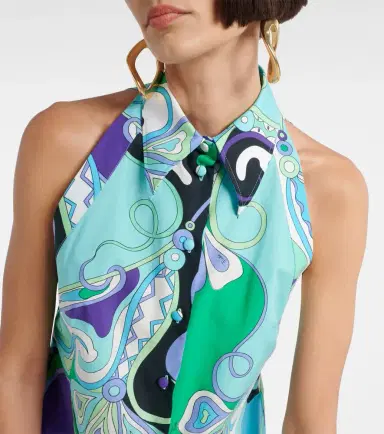Pucci Orchidee printed halterneck cotton top | Thumbnail 4 Pucci Orchidee printed halterneck cotton top | Thumbnail 4