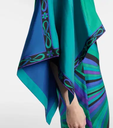 Pucci Iride silk twill maxi dress and cape set | Thumbnail 3 Pucci Iride silk twill maxi dress and cape set | Thumbnail 3