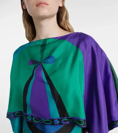 Pucci Iride silk twill maxi dress and cape set | Thumbnail 5 Pucci Iride silk twill maxi dress and cape set | Thumbnail 5
