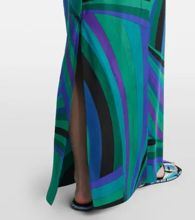 Pucci Iride silk twill maxi dress and cape set | Thumbnail 6 Pucci Iride silk twill maxi dress and cape set | Thumbnail 6
