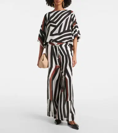 Max Mara Tropea striped silk wide-leg pants | Thumbnail 2 Max Mara Tropea striped silk wide-leg pants | Thumbnail 2
