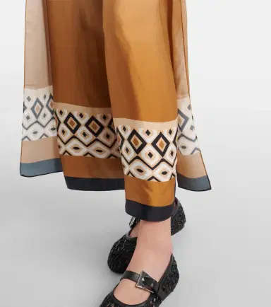 Max Mara Printed satin cropped wide-leg pants | Thumbnail 3 Max Mara Printed satin cropped wide-leg pants | Thumbnail 3