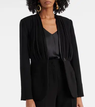 Max Mara Gradi draped crêpe jacket | Thumbnail 4 Max Mara Gradi draped crêpe jacket | Thumbnail 4