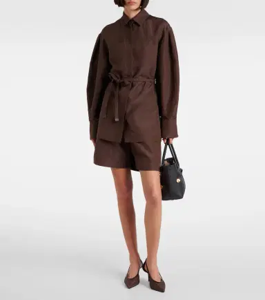 Max Mara Affari belted linen and silk shirt | Thumbnail 2 Max Mara Affari belted linen and silk shirt | Thumbnail 2
