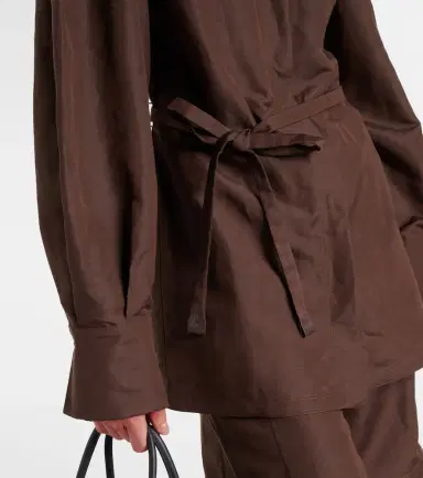 Max Mara Affari belted linen and silk shirt | Thumbnail 3 Max Mara Affari belted linen and silk shirt | Thumbnail 3